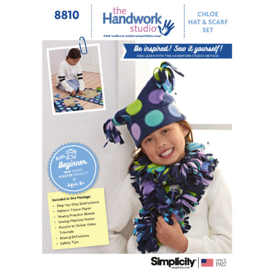 Simplicity 8810 Handwork Studio: Chloe Hat and Scarf Sewing Pattern
