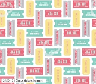 Dumbo Circus Tickets Disney Cotton Fabric