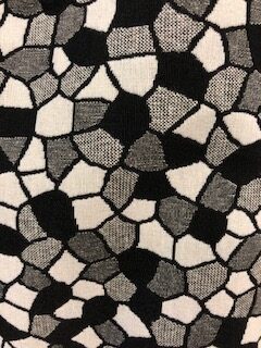 Gaudi Black and White Monochrome Tapestry Fabric