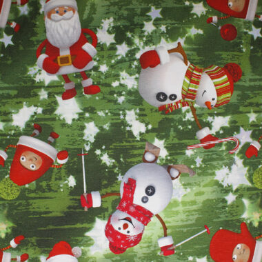 Snowman Christmas Jersey John Louden Fabric