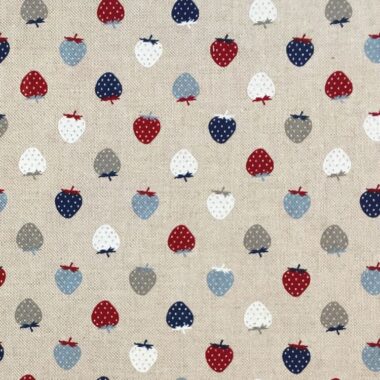 Linen Nautical Strawberries Fabric