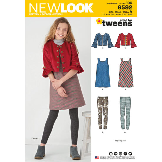 New Look Pattern 6592 Girls Sportswear