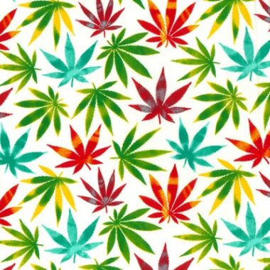 Hemp Leaf Rose and Hubble Cotton Fabric