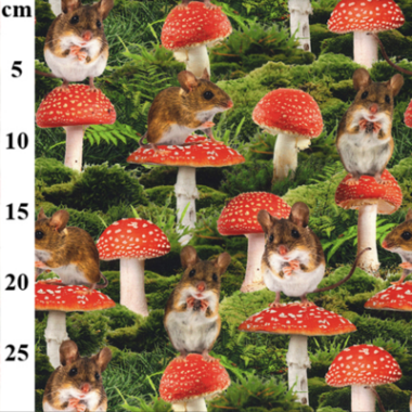 Mousey Mushroom Cotton Elastane John Louden Jersey Fabric